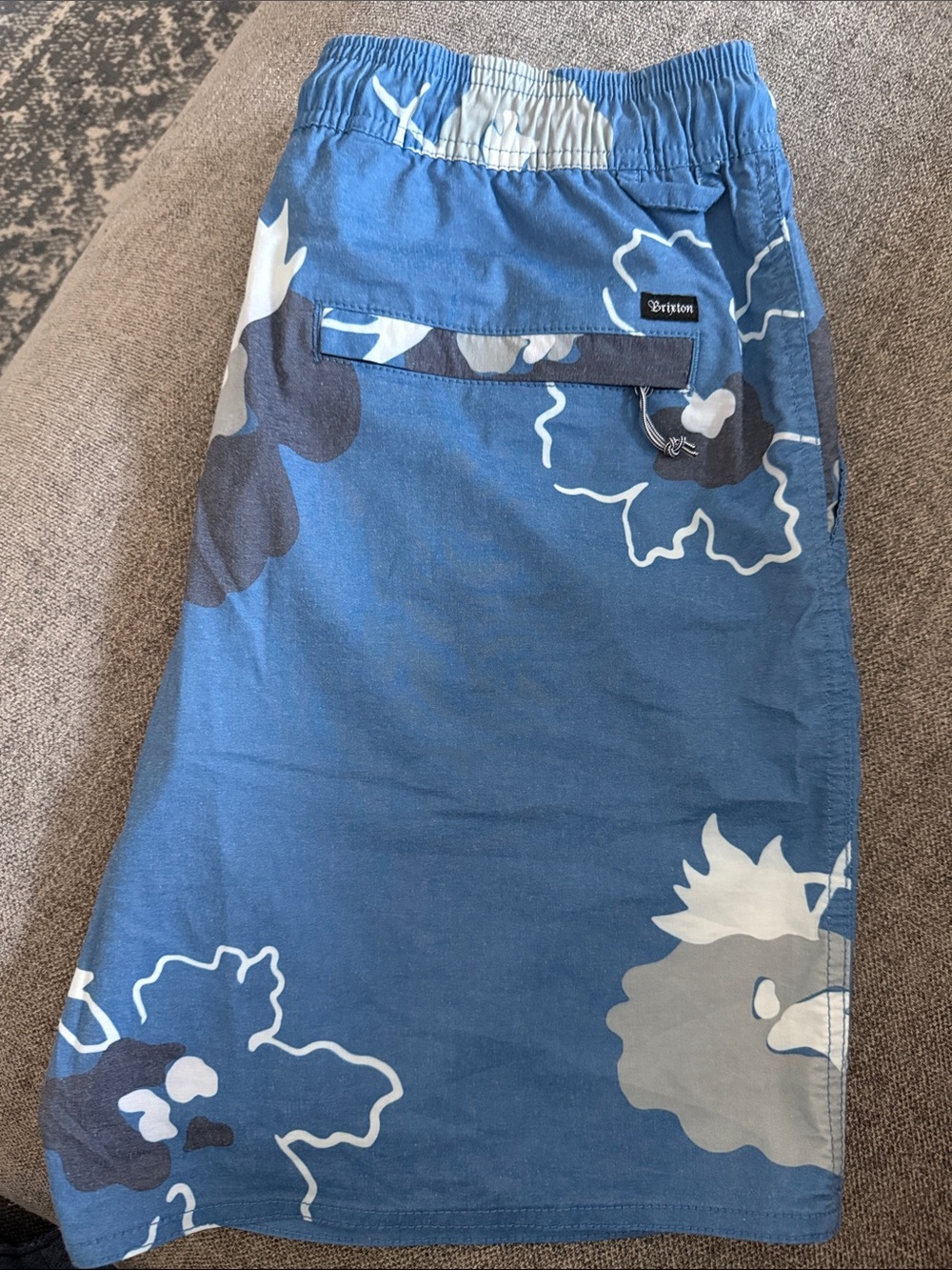 Brixton Blue Floral Swim Trunks with Drawstring - Picture 7 of 8
